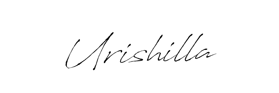 How to make Urishilla name signature. Use Antro_Vectra style for creating short signs online. This is the latest handwritten sign. Urishilla signature style 6 images and pictures png