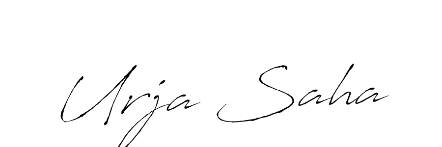 How to make Urja Saha name signature. Use Antro_Vectra style for creating short signs online. This is the latest handwritten sign. Urja Saha signature style 6 images and pictures png
