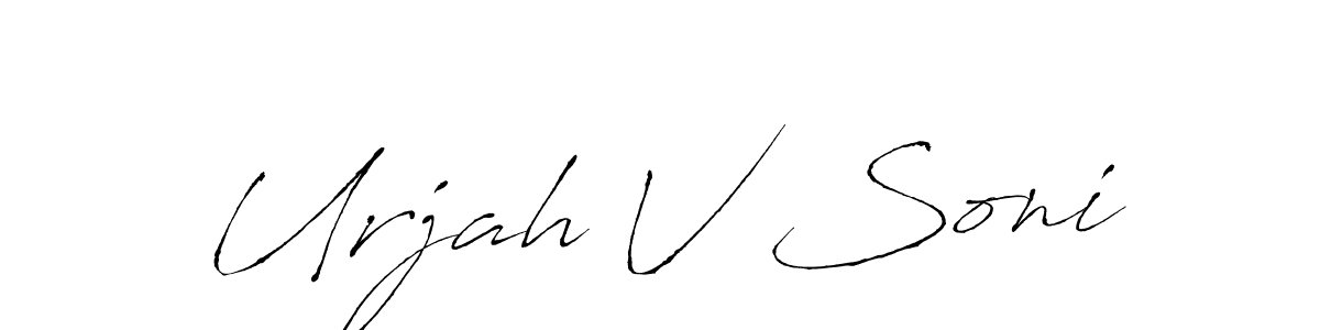 Make a beautiful signature design for name Urjah V Soni. With this signature (Antro_Vectra) style, you can create a handwritten signature for free. Urjah V Soni signature style 6 images and pictures png