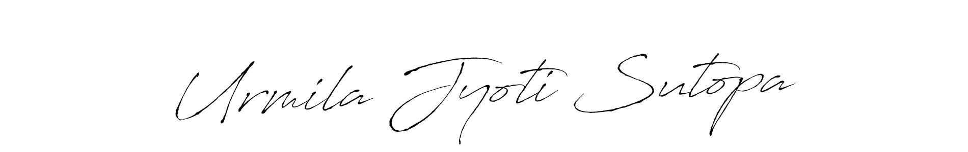 You should practise on your own different ways (Antro_Vectra) to write your name (Urmila Jyoti Sutopa) in signature. don't let someone else do it for you. Urmila Jyoti Sutopa signature style 6 images and pictures png