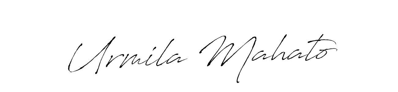 if you are searching for the best signature style for your name Urmila Mahato. so please give up your signature search. here we have designed multiple signature styles  using Antro_Vectra. Urmila Mahato signature style 6 images and pictures png