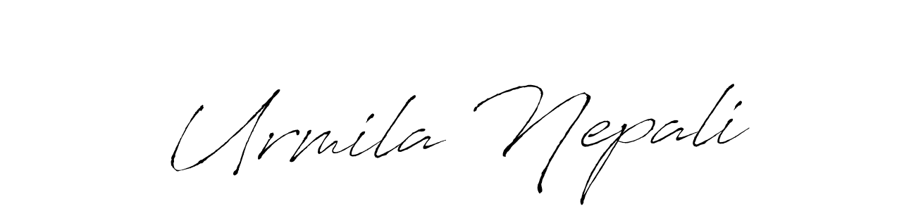 How to make Urmila Nepali signature? Antro_Vectra is a professional autograph style. Create handwritten signature for Urmila Nepali name. Urmila Nepali signature style 6 images and pictures png