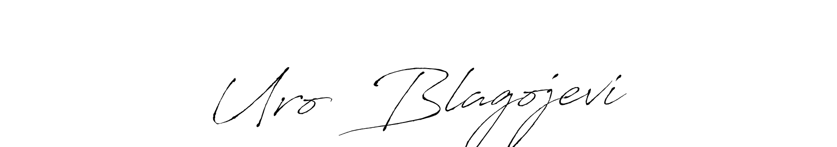 How to make Uroš Blagojević name signature. Use Antro_Vectra style for creating short signs online. This is the latest handwritten sign. Uroš Blagojević signature style 6 images and pictures png