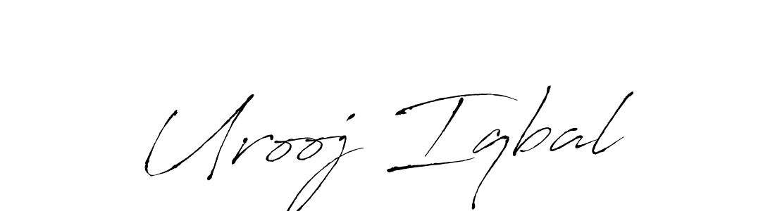 Use a signature maker to create a handwritten signature online. With this signature software, you can design (Antro_Vectra) your own signature for name Urooj Iqbal. Urooj Iqbal signature style 6 images and pictures png