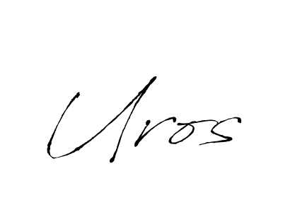 Design your own signature with our free online signature maker. With this signature software, you can create a handwritten (Antro_Vectra) signature for name Uros. Uros signature style 6 images and pictures png