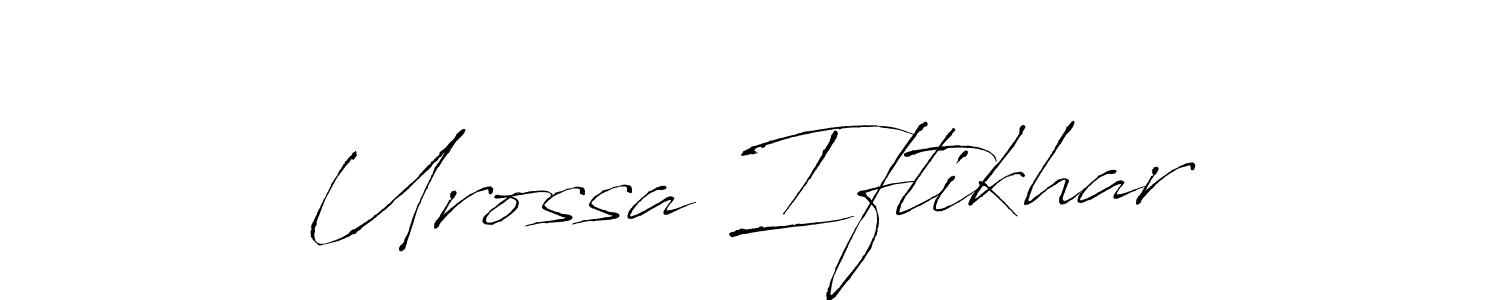 It looks lik you need a new signature style for name Urossa Iftikhar. Design unique handwritten (Antro_Vectra) signature with our free signature maker in just a few clicks. Urossa Iftikhar signature style 6 images and pictures png