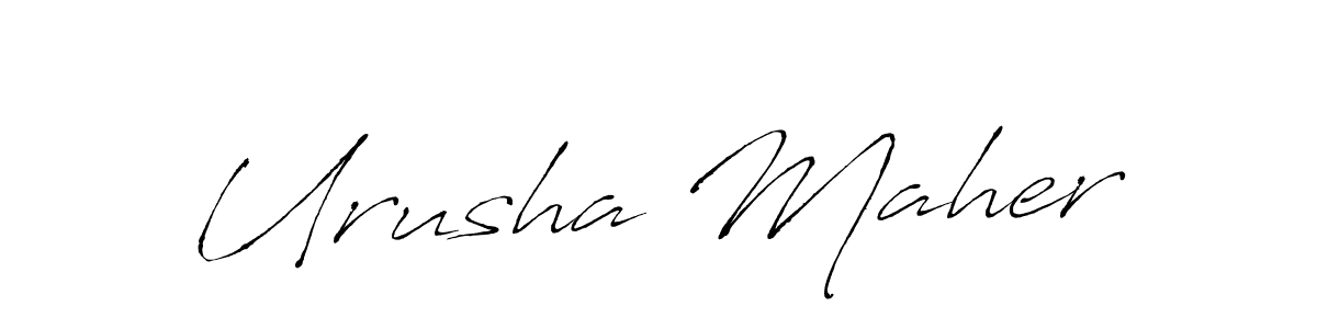 Make a beautiful signature design for name Urusha Maher. With this signature (Antro_Vectra) style, you can create a handwritten signature for free. Urusha Maher signature style 6 images and pictures png