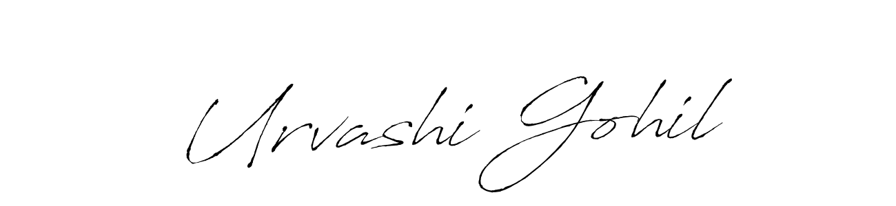 Urvashi Gohil stylish signature style. Best Handwritten Sign (Antro_Vectra) for my name. Handwritten Signature Collection Ideas for my name Urvashi Gohil. Urvashi Gohil signature style 6 images and pictures png