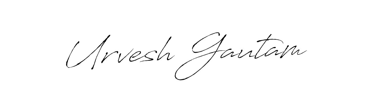 Make a beautiful signature design for name Urvesh Gautam. With this signature (Antro_Vectra) style, you can create a handwritten signature for free. Urvesh Gautam signature style 6 images and pictures png