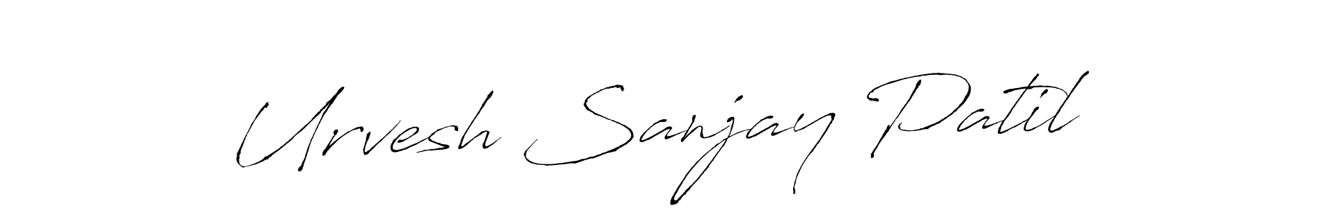 How to make Urvesh Sanjay Patil signature? Antro_Vectra is a professional autograph style. Create handwritten signature for Urvesh Sanjay Patil name. Urvesh Sanjay Patil signature style 6 images and pictures png