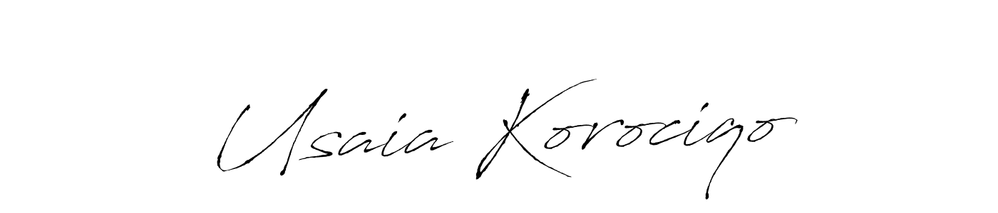 Also You can easily find your signature by using the search form. We will create Usaia Korociqo name handwritten signature images for you free of cost using Antro_Vectra sign style. Usaia Korociqo signature style 6 images and pictures png