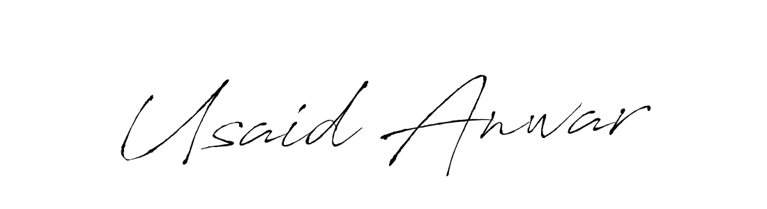 How to make Usaid Anwar name signature. Use Antro_Vectra style for creating short signs online. This is the latest handwritten sign. Usaid Anwar signature style 6 images and pictures png