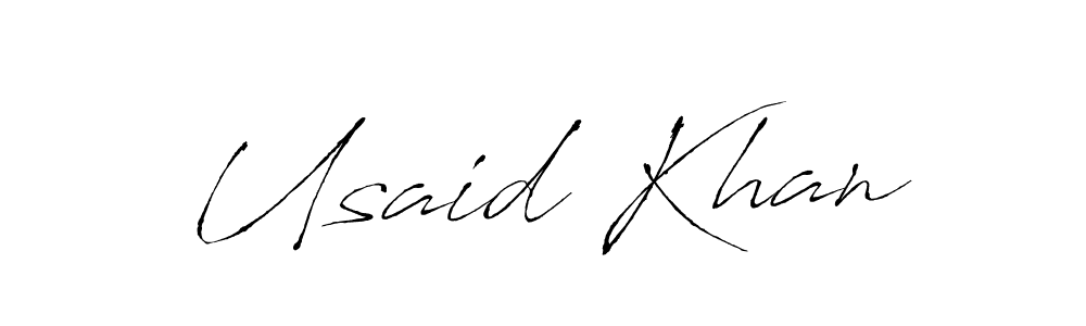 Make a beautiful signature design for name Usaid Khan. With this signature (Antro_Vectra) style, you can create a handwritten signature for free. Usaid Khan signature style 6 images and pictures png