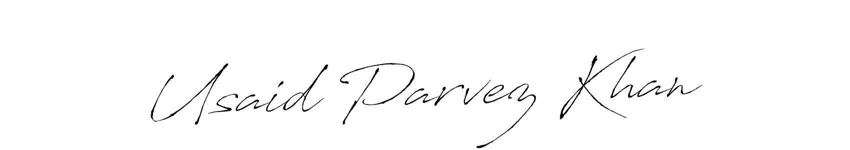 Make a beautiful signature design for name Usaid Parvez Khan. With this signature (Antro_Vectra) style, you can create a handwritten signature for free. Usaid Parvez Khan signature style 6 images and pictures png