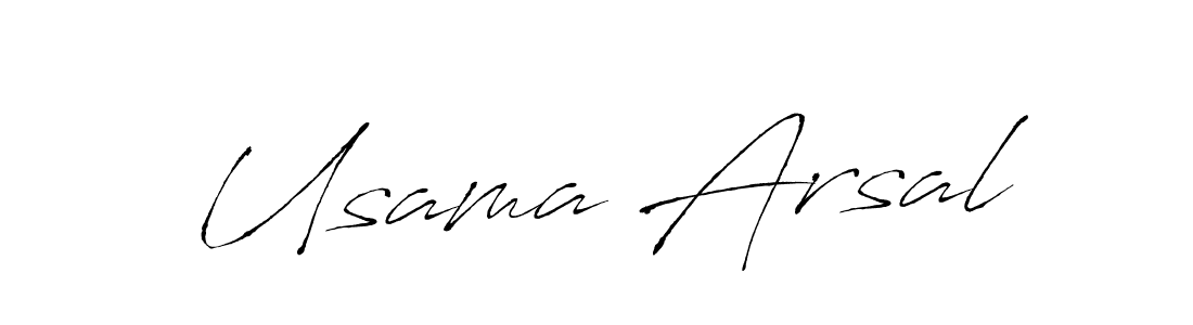 Create a beautiful signature design for name Usama Arsal. With this signature (Antro_Vectra) fonts, you can make a handwritten signature for free. Usama Arsal signature style 6 images and pictures png