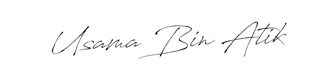 Usama Bin Atik stylish signature style. Best Handwritten Sign (Antro_Vectra) for my name. Handwritten Signature Collection Ideas for my name Usama Bin Atik. Usama Bin Atik signature style 6 images and pictures png