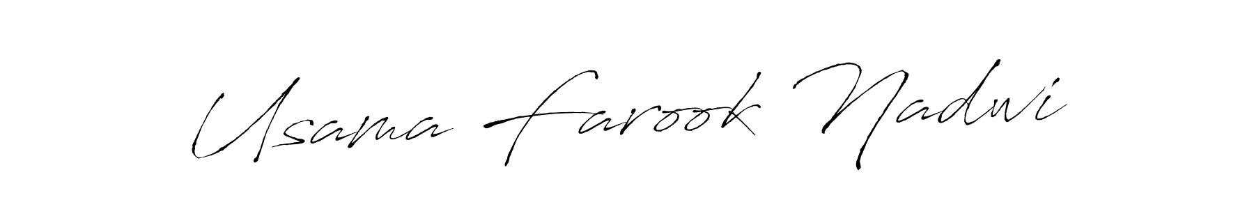 Also we have Usama Farook Nadwi name is the best signature style. Create professional handwritten signature collection using Antro_Vectra autograph style. Usama Farook Nadwi signature style 6 images and pictures png