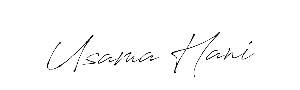 Use a signature maker to create a handwritten signature online. With this signature software, you can design (Antro_Vectra) your own signature for name Usama Hani. Usama Hani signature style 6 images and pictures png