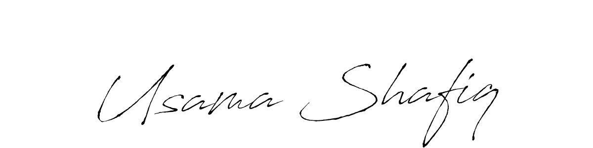 Make a beautiful signature design for name Usama Shafiq. With this signature (Antro_Vectra) style, you can create a handwritten signature for free. Usama Shafiq signature style 6 images and pictures png