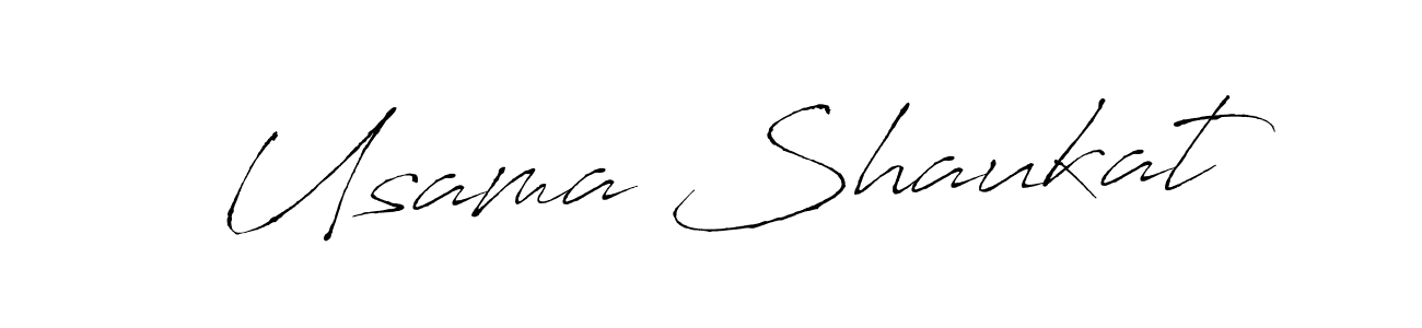 How to make Usama Shaukat name signature. Use Antro_Vectra style for creating short signs online. This is the latest handwritten sign. Usama Shaukat signature style 6 images and pictures png