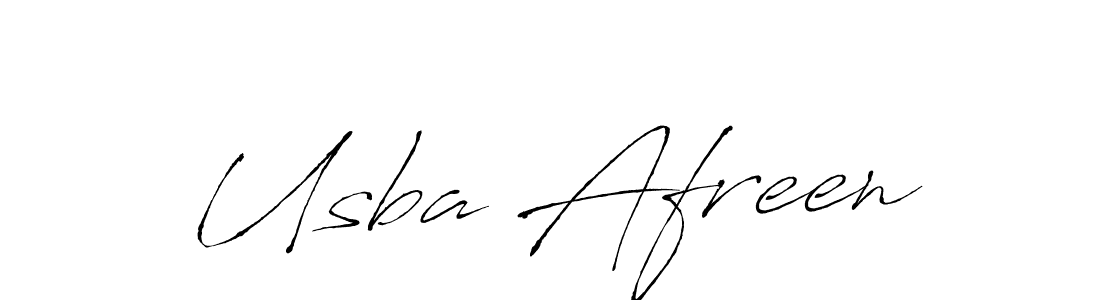 Make a beautiful signature design for name Usba Afreen. With this signature (Antro_Vectra) style, you can create a handwritten signature for free. Usba Afreen signature style 6 images and pictures png