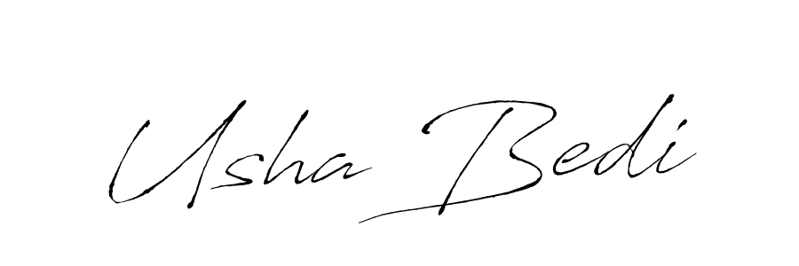 Create a beautiful signature design for name Usha Bedi. With this signature (Antro_Vectra) fonts, you can make a handwritten signature for free. Usha Bedi signature style 6 images and pictures png