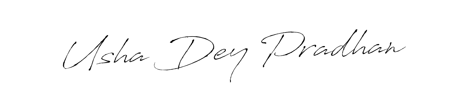 Antro_Vectra is a professional signature style that is perfect for those who want to add a touch of class to their signature. It is also a great choice for those who want to make their signature more unique. Get Usha Dey Pradhan name to fancy signature for free. Usha Dey Pradhan signature style 6 images and pictures png