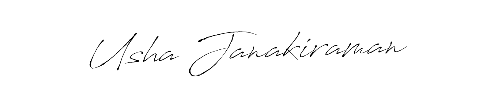 Antro_Vectra is a professional signature style that is perfect for those who want to add a touch of class to their signature. It is also a great choice for those who want to make their signature more unique. Get Usha Janakiraman name to fancy signature for free. Usha Janakiraman signature style 6 images and pictures png