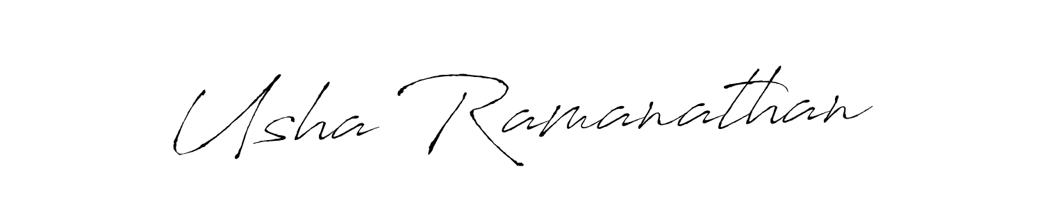 How to make Usha Ramanathan name signature. Use Antro_Vectra style for creating short signs online. This is the latest handwritten sign. Usha Ramanathan signature style 6 images and pictures png