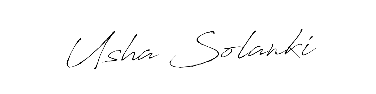 The best way (Antro_Vectra) to make a short signature is to pick only two or three words in your name. The name Usha Solanki include a total of six letters. For converting this name. Usha Solanki signature style 6 images and pictures png