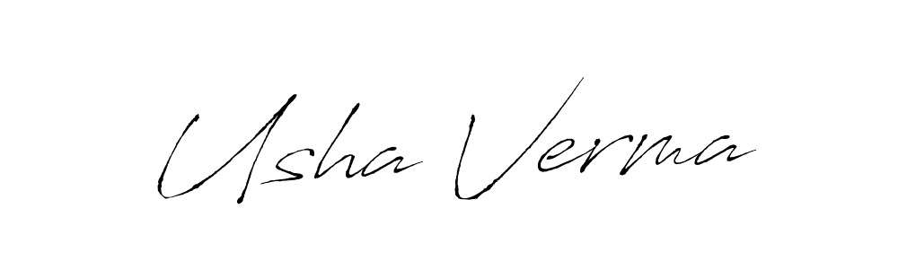 Create a beautiful signature design for name Usha Verma. With this signature (Antro_Vectra) fonts, you can make a handwritten signature for free. Usha Verma signature style 6 images and pictures png
