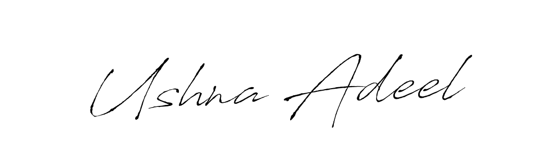 How to make Ushna Adeel signature? Antro_Vectra is a professional autograph style. Create handwritten signature for Ushna Adeel name. Ushna Adeel signature style 6 images and pictures png