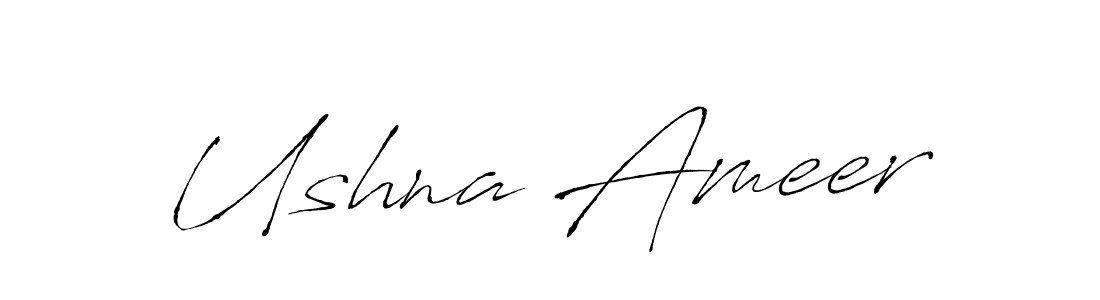 Use a signature maker to create a handwritten signature online. With this signature software, you can design (Antro_Vectra) your own signature for name Ushna Ameer. Ushna Ameer signature style 6 images and pictures png