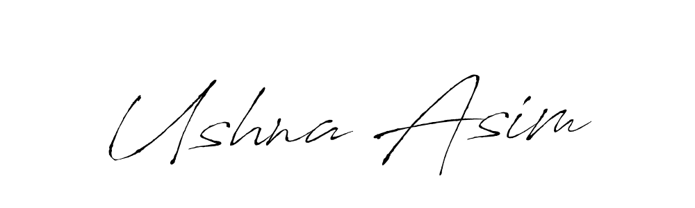 Make a beautiful signature design for name Ushna Asim. With this signature (Antro_Vectra) style, you can create a handwritten signature for free. Ushna Asim signature style 6 images and pictures png