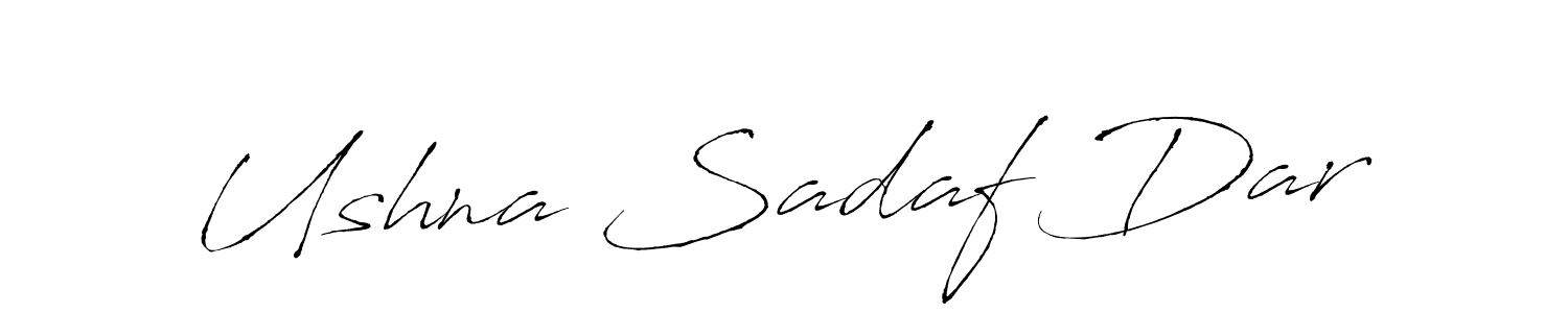 Create a beautiful signature design for name Ushna Sadaf Dar. With this signature (Antro_Vectra) fonts, you can make a handwritten signature for free. Ushna Sadaf Dar signature style 6 images and pictures png