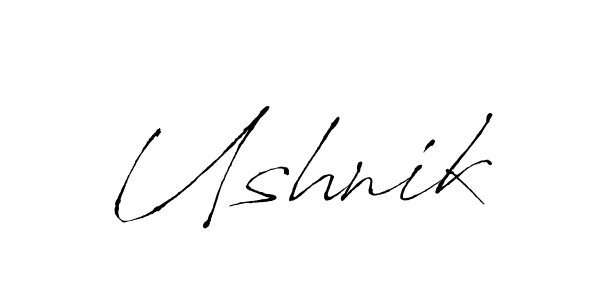 Similarly Antro_Vectra is the best handwritten signature design. Signature creator online .You can use it as an online autograph creator for name Ushnik. Ushnik signature style 6 images and pictures png