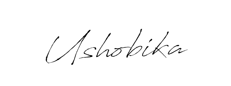 You should practise on your own different ways (Antro_Vectra) to write your name (Ushobika) in signature. don't let someone else do it for you. Ushobika signature style 6 images and pictures png