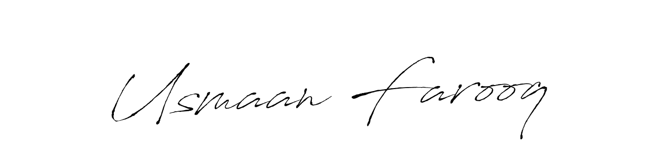 Design your own signature with our free online signature maker. With this signature software, you can create a handwritten (Antro_Vectra) signature for name Usmaan Farooq. Usmaan Farooq signature style 6 images and pictures png