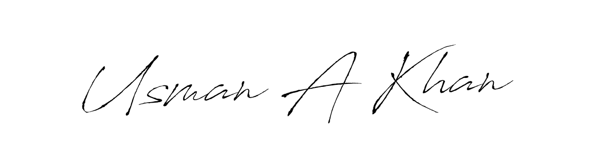 Design your own signature with our free online signature maker. With this signature software, you can create a handwritten (Antro_Vectra) signature for name Usman A Khan. Usman A Khan signature style 6 images and pictures png