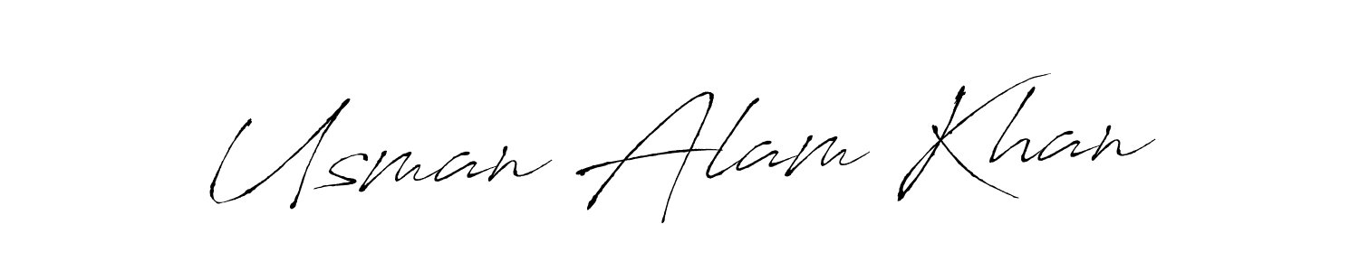 You should practise on your own different ways (Antro_Vectra) to write your name (Usman Alam Khan) in signature. don't let someone else do it for you. Usman Alam Khan signature style 6 images and pictures png