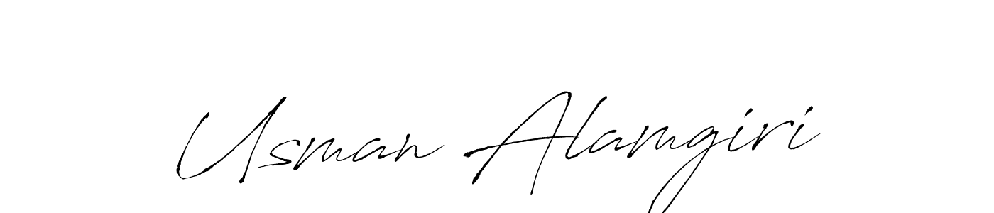 Make a beautiful signature design for name Usman Alamgiri. With this signature (Antro_Vectra) style, you can create a handwritten signature for free. Usman Alamgiri signature style 6 images and pictures png