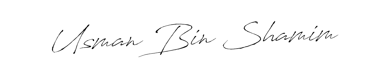 How to make Usman Bin Shamim name signature. Use Antro_Vectra style for creating short signs online. This is the latest handwritten sign. Usman Bin Shamim signature style 6 images and pictures png