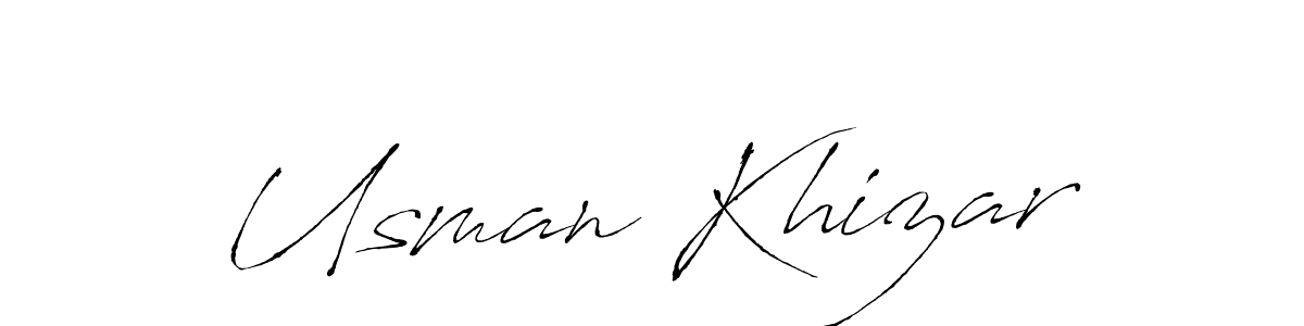 How to make Usman Khizar name signature. Use Antro_Vectra style for creating short signs online. This is the latest handwritten sign. Usman Khizar signature style 6 images and pictures png
