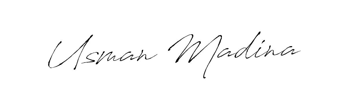 Usman Madina stylish signature style. Best Handwritten Sign (Antro_Vectra) for my name. Handwritten Signature Collection Ideas for my name Usman Madina. Usman Madina signature style 6 images and pictures png