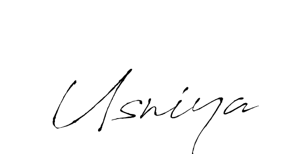Make a beautiful signature design for name Usniya. With this signature (Antro_Vectra) style, you can create a handwritten signature for free. Usniya signature style 6 images and pictures png