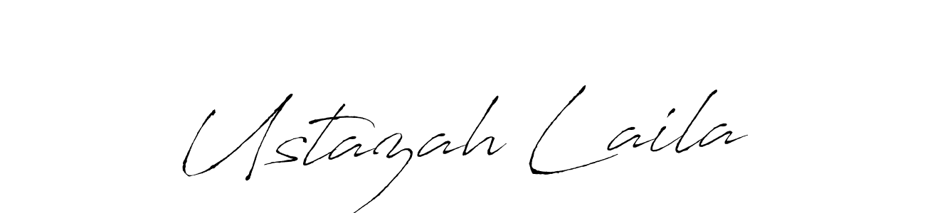 The best way (Antro_Vectra) to make a short signature is to pick only two or three words in your name. The name Ustazah Laila include a total of six letters. For converting this name. Ustazah Laila signature style 6 images and pictures png