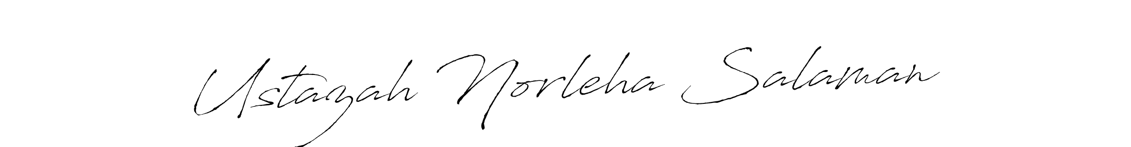 You should practise on your own different ways (Antro_Vectra) to write your name (Ustazah Norleha Salaman) in signature. don't let someone else do it for you. Ustazah Norleha Salaman signature style 6 images and pictures png