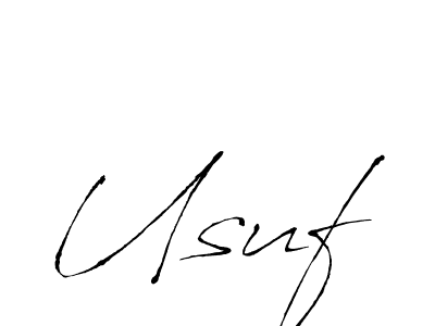 Use a signature maker to create a handwritten signature online. With this signature software, you can design (Antro_Vectra) your own signature for name Usuf. Usuf signature style 6 images and pictures png