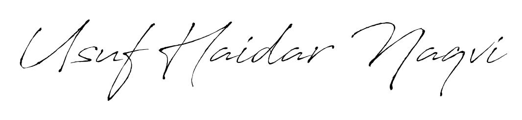 Enhance your business communications with Usuf Haidar Naqvi signature in Antro_Vectra lettering. Clean, modern, and universally compatible. Usuf Haidar Naqvi signature style 6 images and pictures png