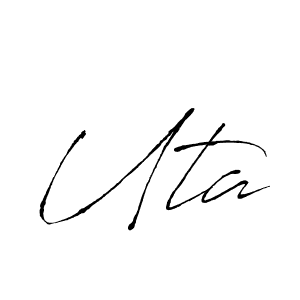 Use a signature maker to create a handwritten signature online. With this signature software, you can design (Antro_Vectra) your own signature for name Uta. Uta signature style 6 images and pictures png